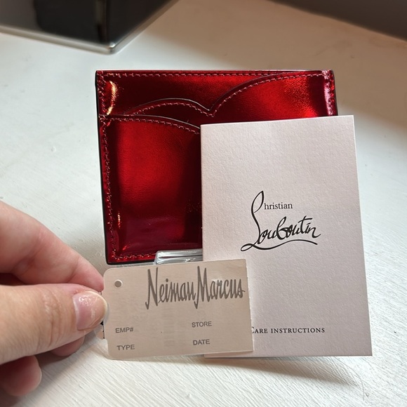 Christian Louboutin Hot Chick Red Patent Leather Card Holder BNWT Authentic - Picture 5 of 6